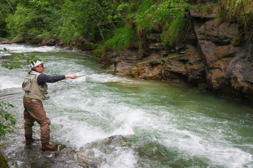 Fliegenfischen nahe der Schlucht